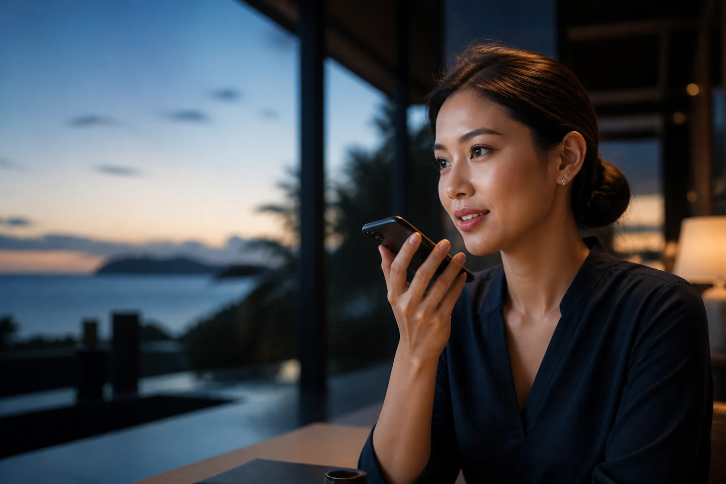 Koh Samui business owner using voice to update her website